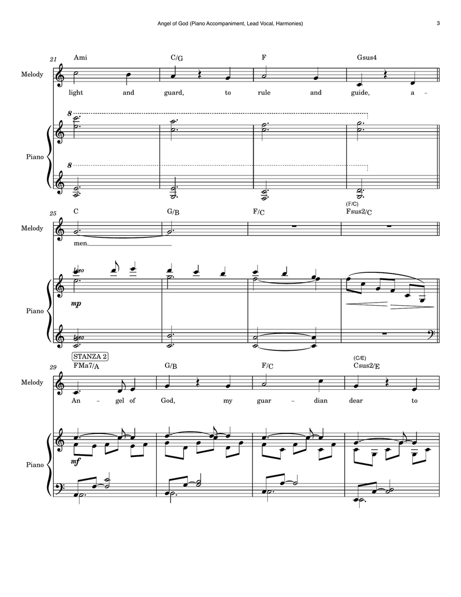 Angel of God Angel of God Piano, Vocal scores gallery preview page 3