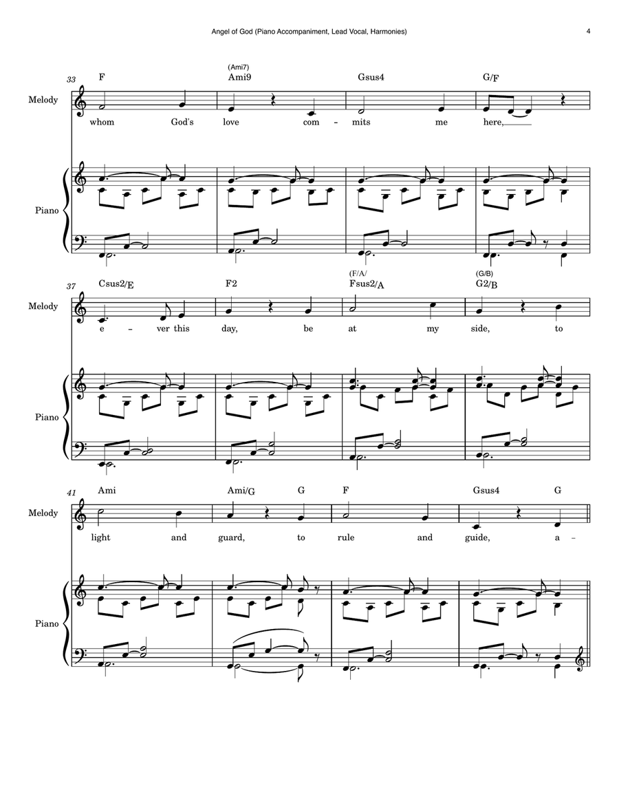 Angel of God Angel of God Piano, Vocal scores gallery preview page 4