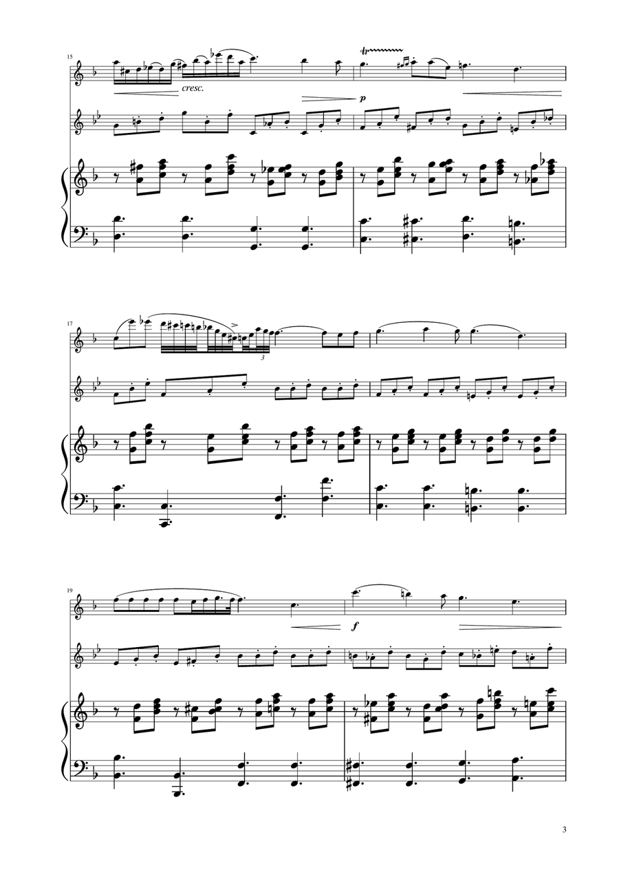 Chopin - Nocturne op.9 No.2 - Flute and Alto Flute Duet Flute Duet scores gallery preview page 3