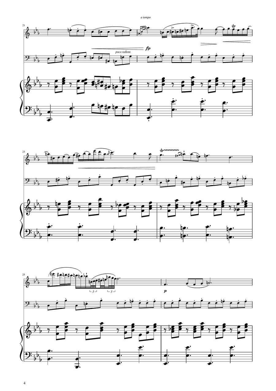 Chopin - Nocturne op.9 No.2 - Violin and Cello Duet Piano Trio scores gallery preview page 4