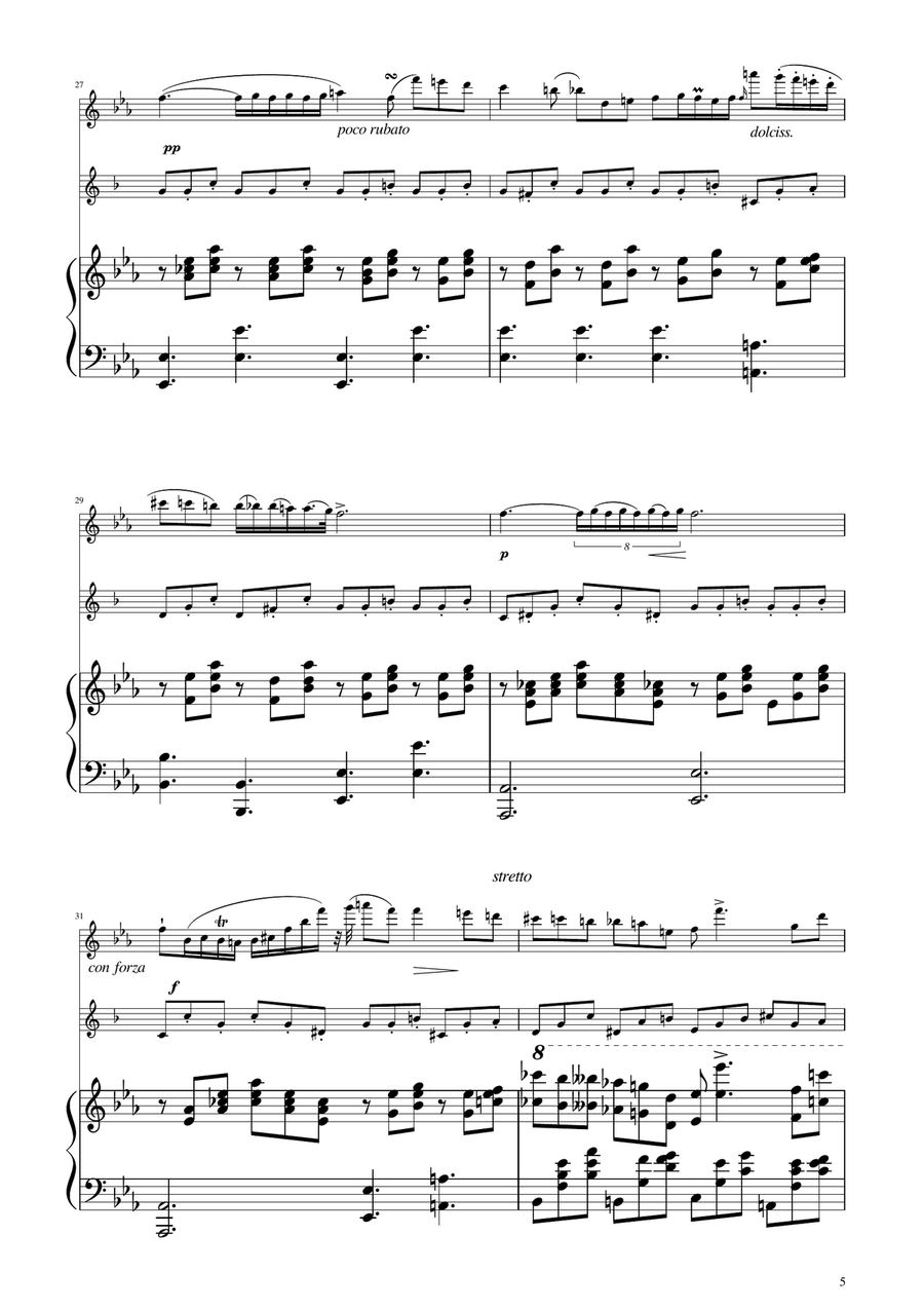 Chopin - Nocturne op.9 No.2 - Flute and Clarinet Duet Woodwind Duet scores gallery preview page 5