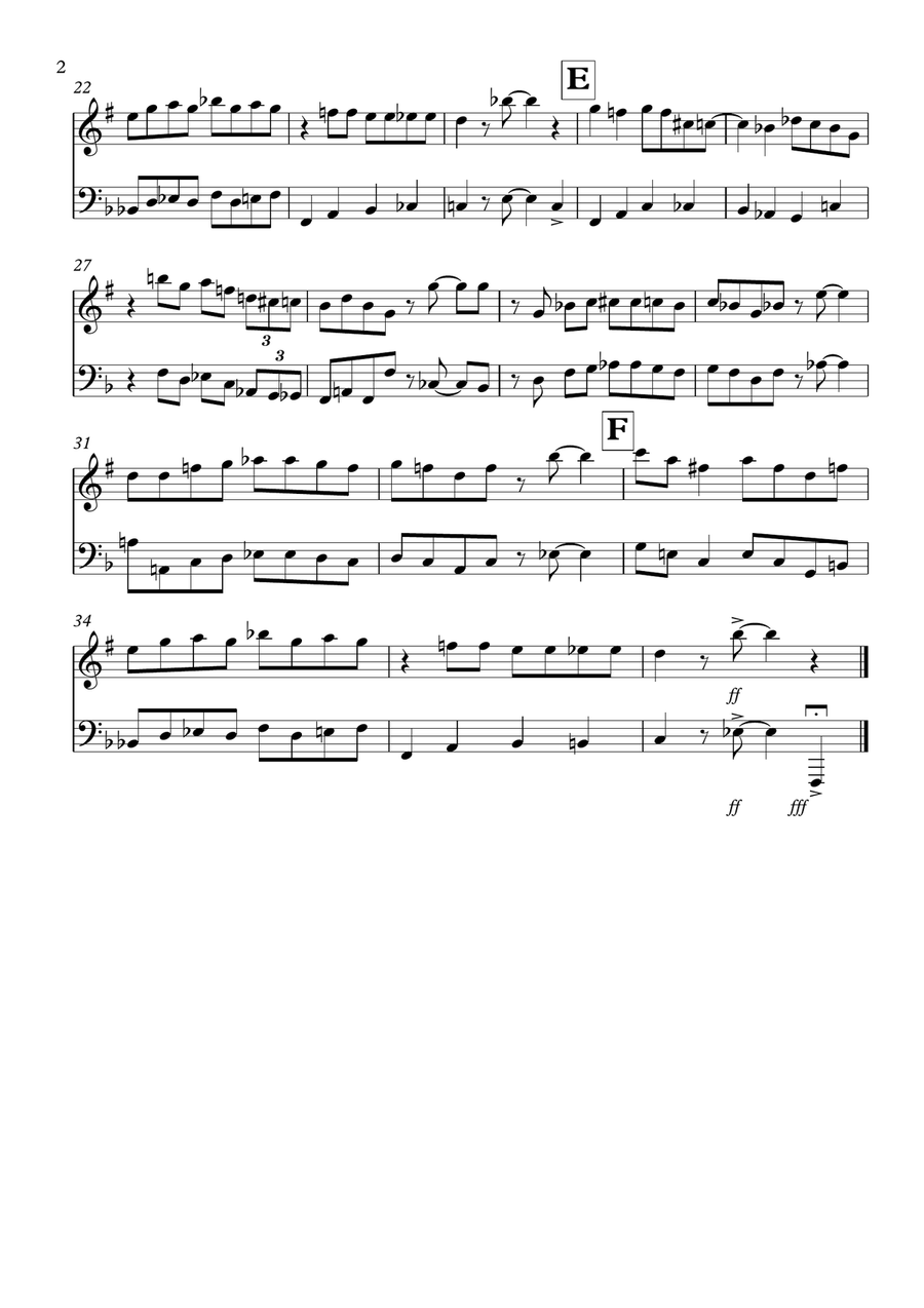 Blues Duet for Soprano Saxophone and Tuba Soprano Saxophone scores gallery preview page 2