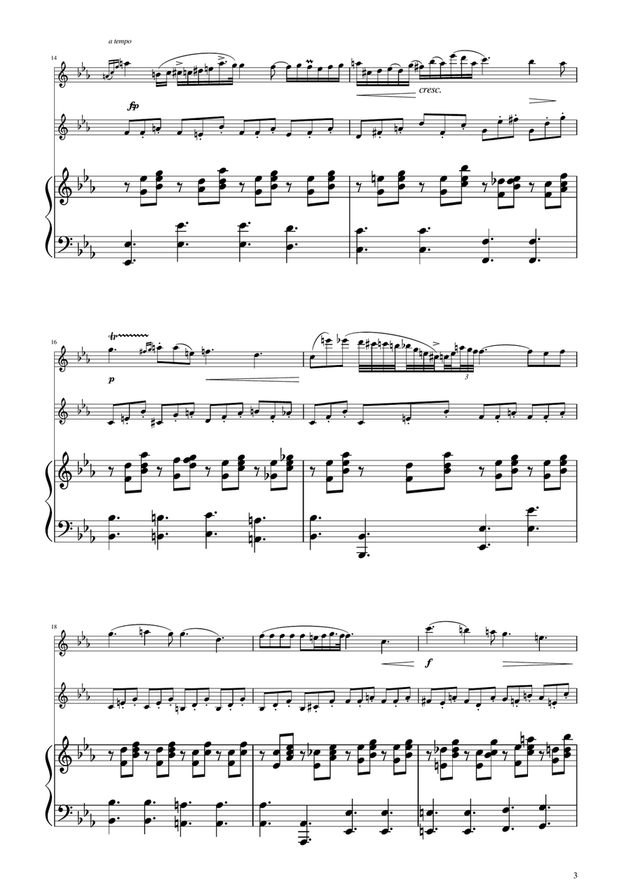 Chopin - Nocturne op.9 No.2 - Flute and Oboe Duet Woodwind Duet scores gallery preview page 3