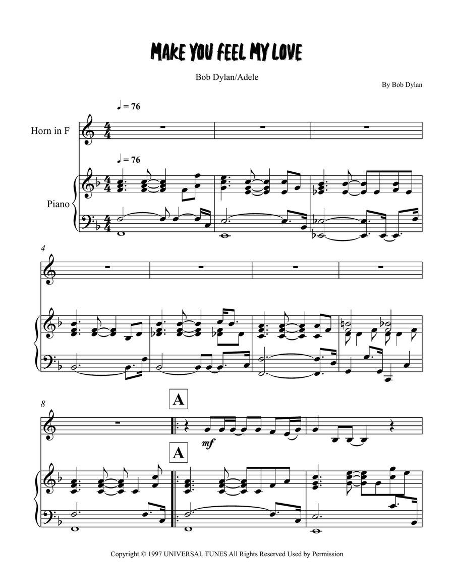 Make You Feel My Love Make You Feel My Love Piano scores gallery preview page 1