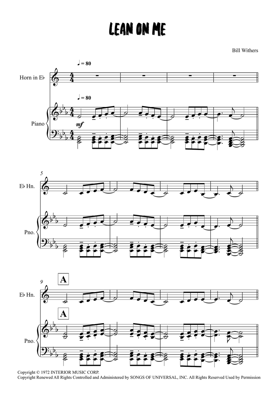 Lean On Me Lean On Me Horn scores gallery preview page 1