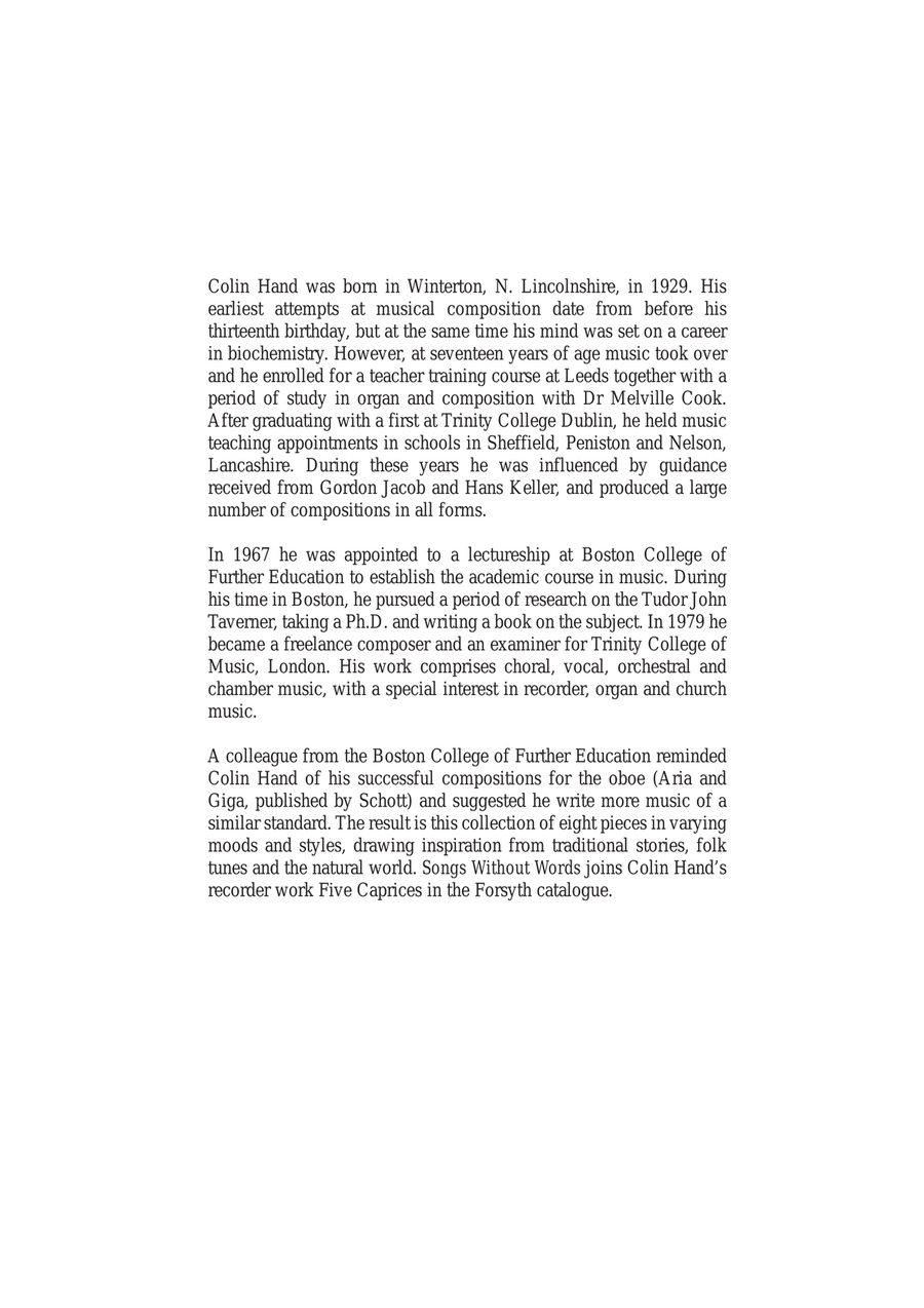 Songs Without Words - for Oboe and Piano Piano scores gallery preview page 2