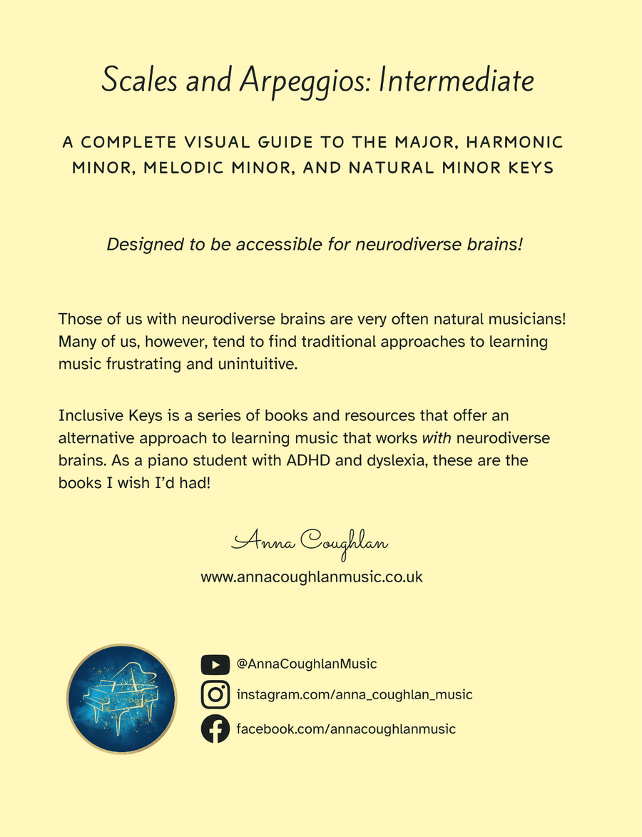 Scales and Arpeggios: Intermediate. Colourblind Friendly Edition Piano Method scores gallery preview page 2