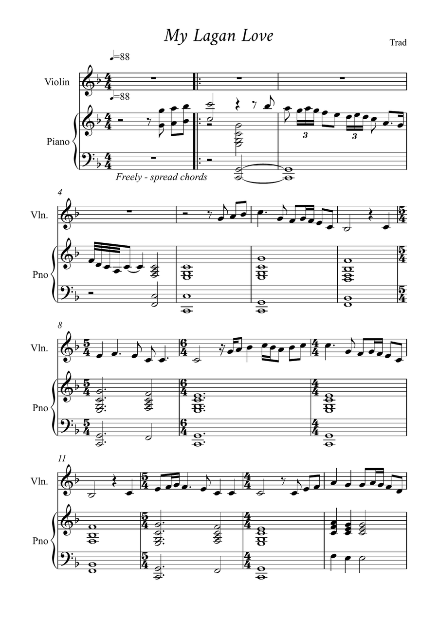 My Lagan Love My Lagan Love Violin Solo scores gallery preview page 1