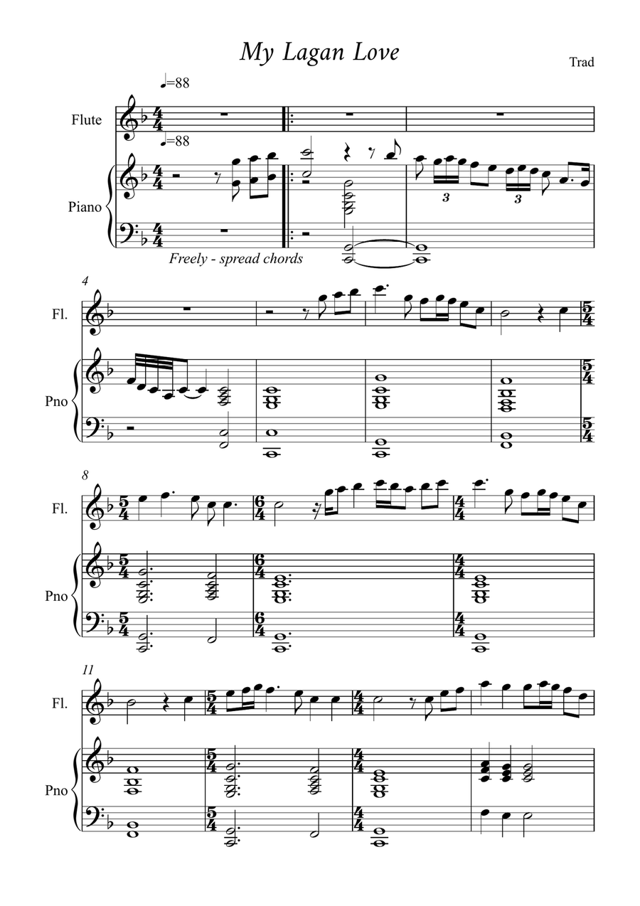 My Lagan Love My Lagan Love Flute Solo scores gallery preview page 1