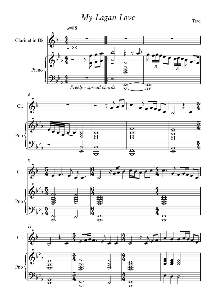My Lagan Love My Lagan Love Clarinet Solo scores gallery preview page 1