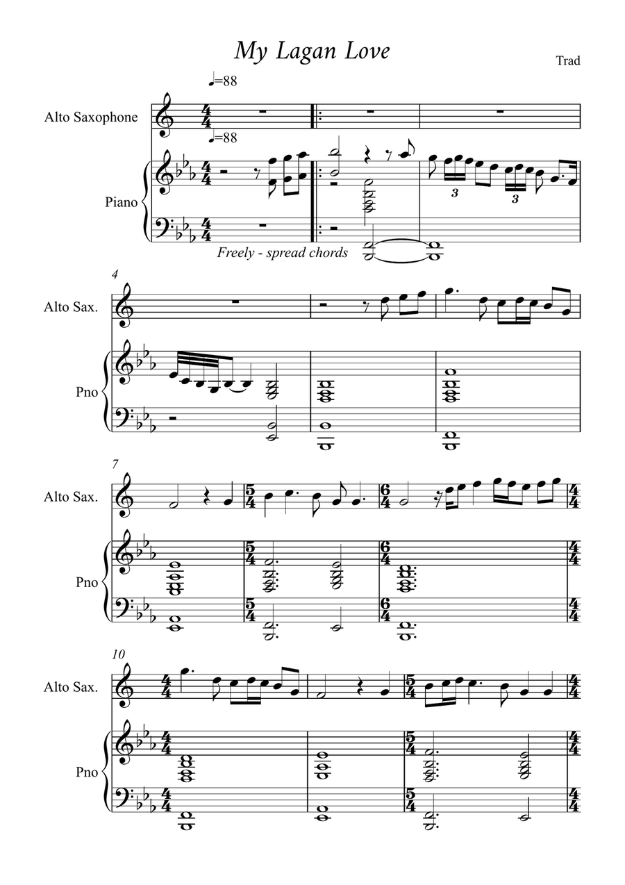 My Lagan Love My Lagan Love Alto Saxophone scores gallery preview page 1