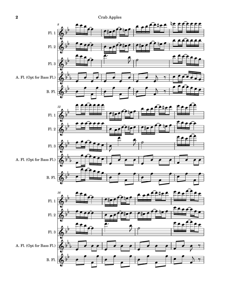 Crab Apples Rag Flute Quartet scores gallery preview page 2