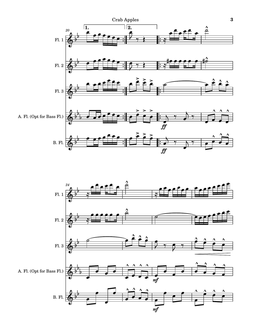 Crab Apples Rag Flute Quartet scores gallery preview page 3