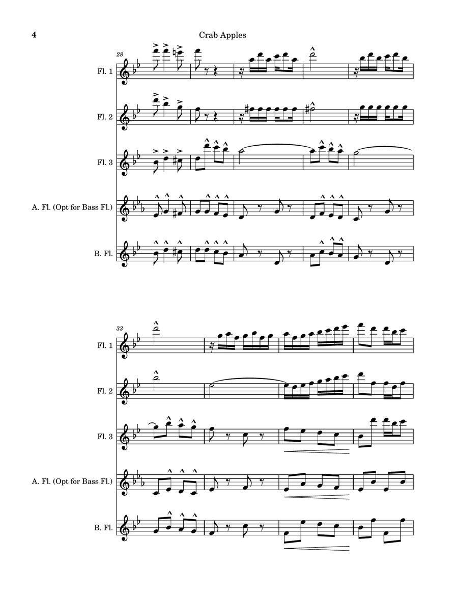 Crab Apples Rag Flute Quartet scores gallery preview page 4