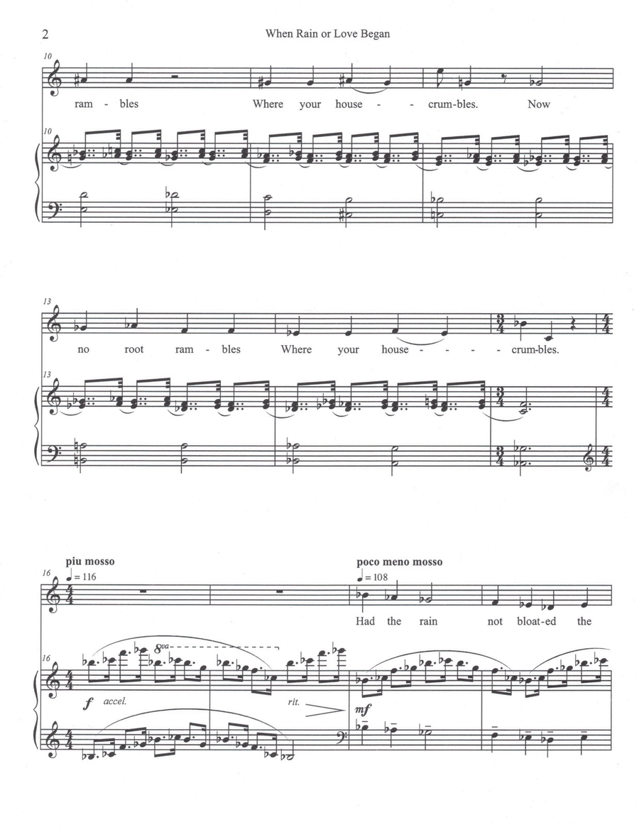 When Rain or Love Began When Rain or Love Began Piano, Vocal scores gallery preview page 2