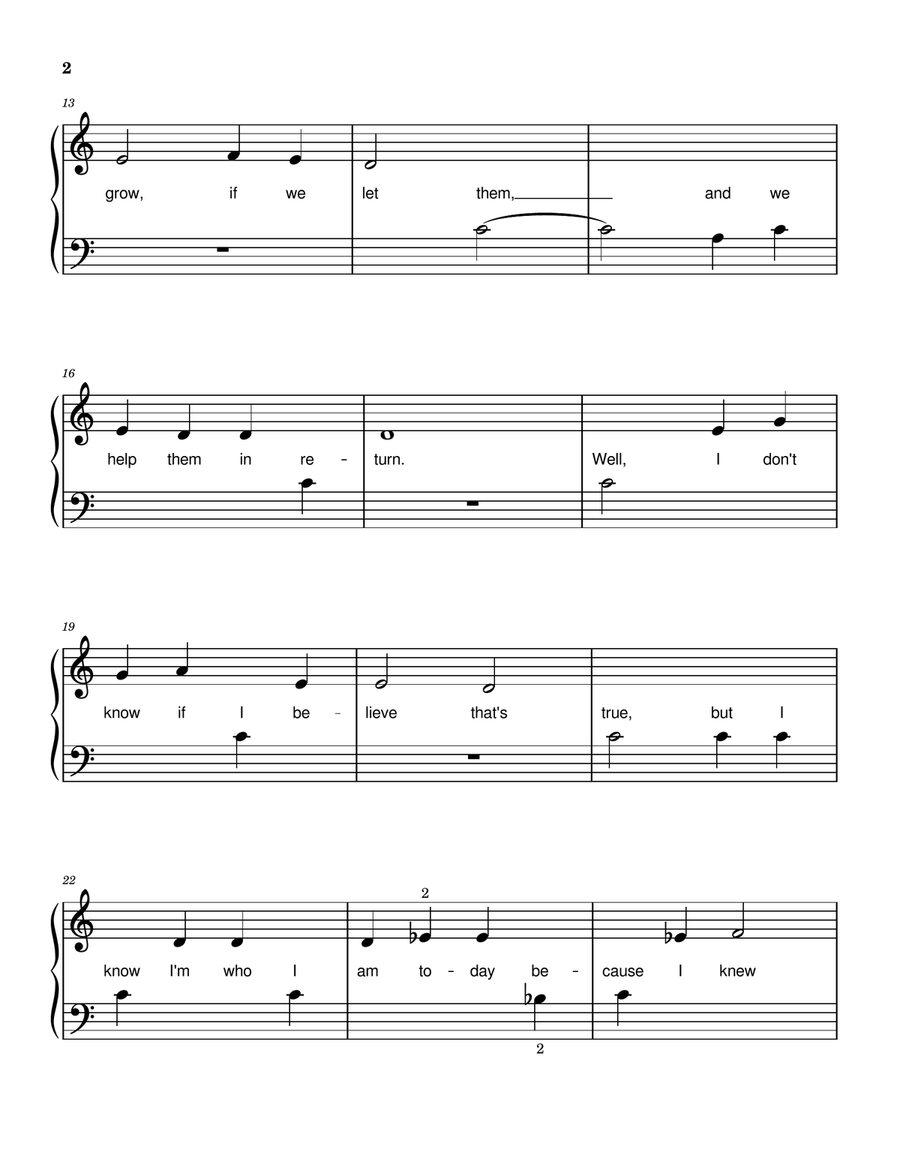For Good For Good Easy Piano scores gallery preview page 2