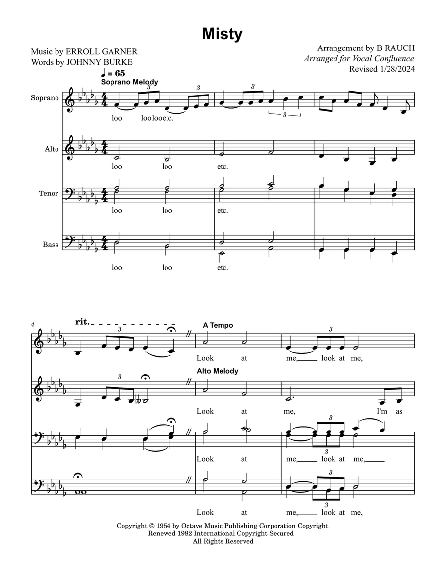 Misty Misty Divisi scores gallery preview page 1