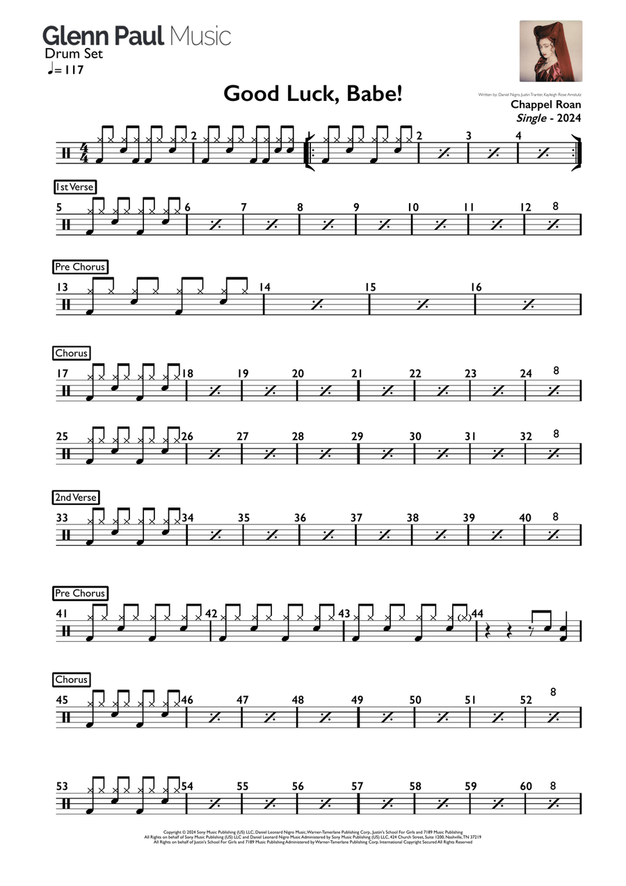 Good Luck, Babe! Good Luck, Babe! Drum Set scores gallery preview page 1