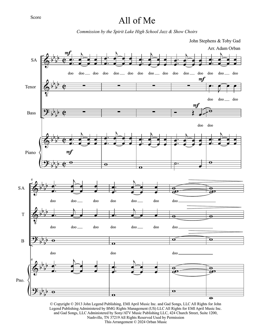 All Of Me All Of Me 4-Part scores gallery preview page 1