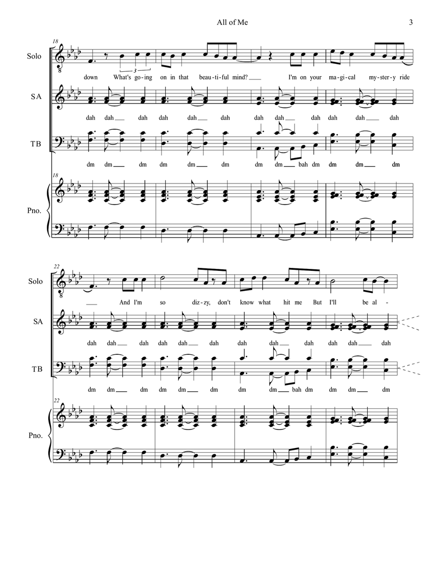 All Of Me All Of Me 4-Part scores gallery preview page 3