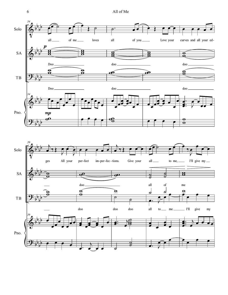 All Of Me All Of Me 4-Part scores gallery preview page 6