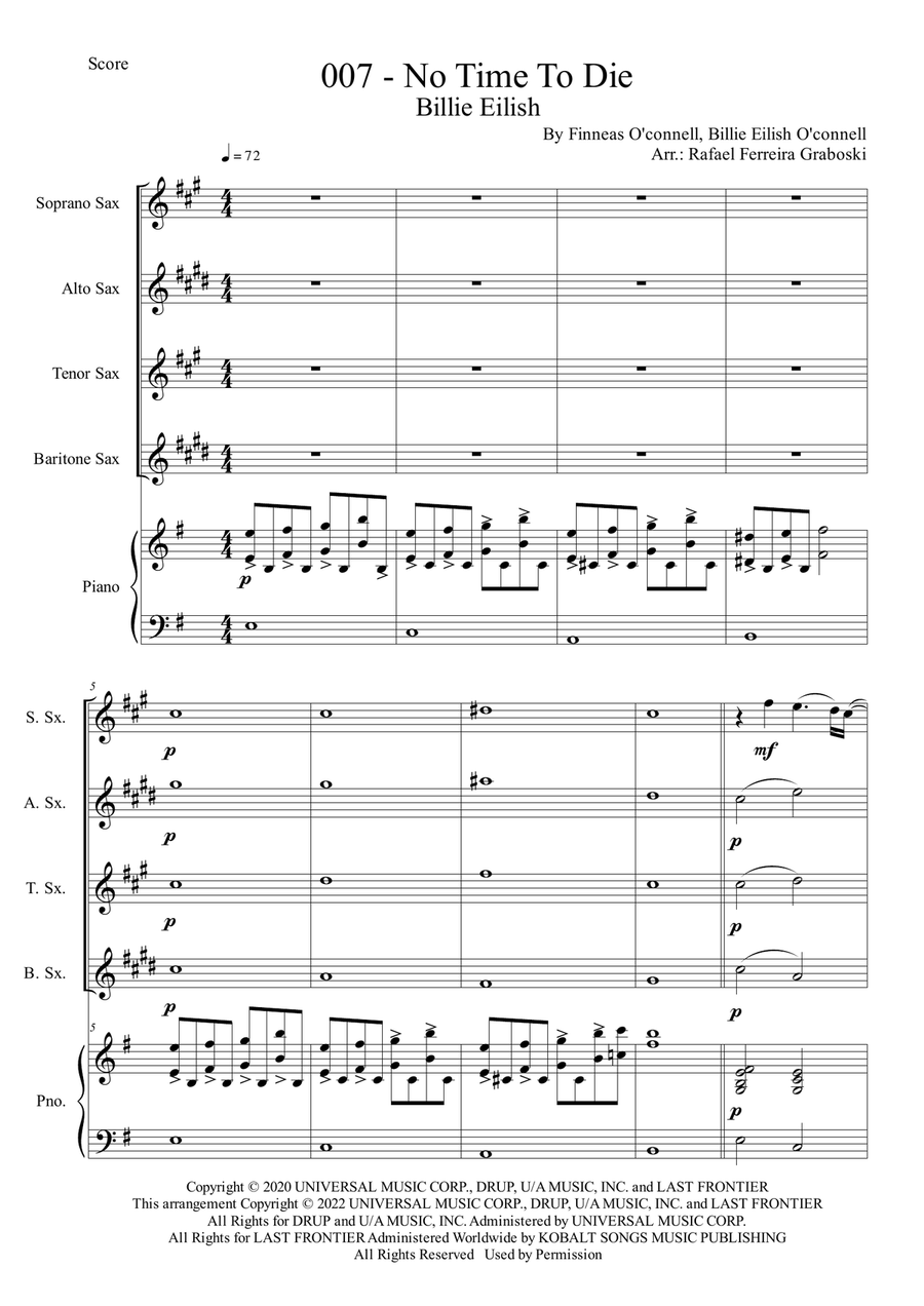 No Time To Die No Time To Die Woodwind Ensemble scores gallery preview page 1