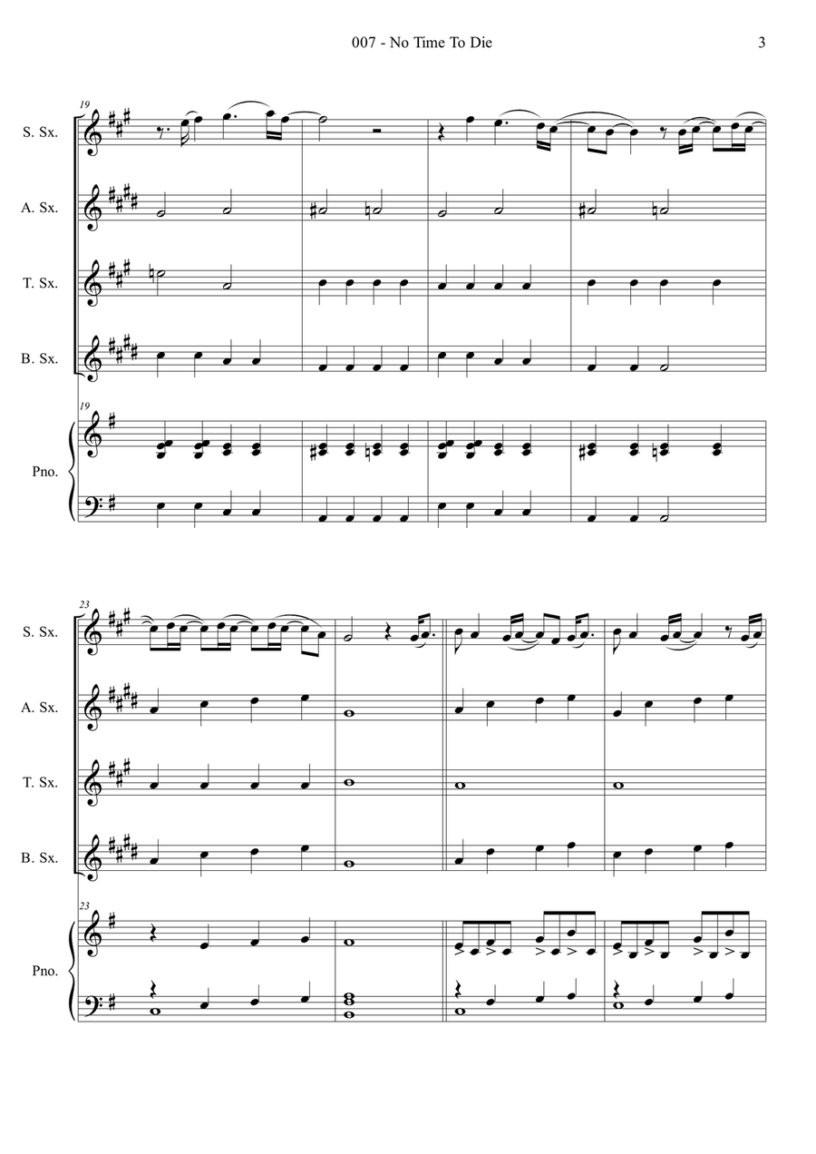 No Time To Die No Time To Die Woodwind Ensemble scores gallery preview page 3