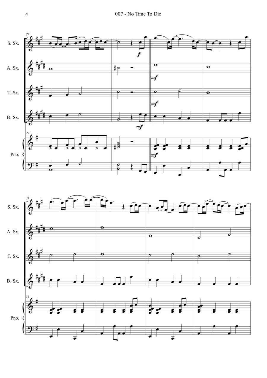 No Time To Die No Time To Die Woodwind Ensemble scores gallery preview page 4