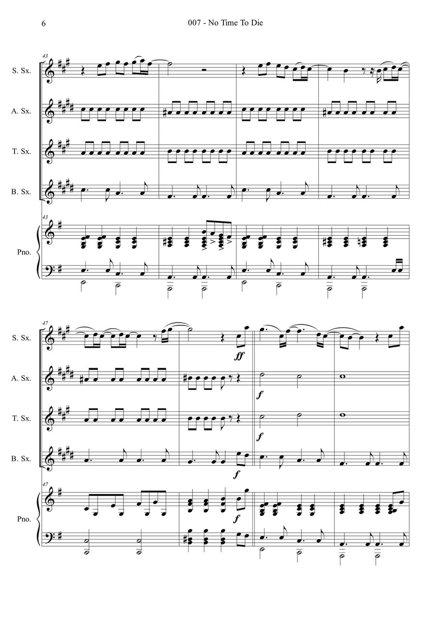 No Time To Die No Time To Die Woodwind Ensemble scores gallery preview page 6