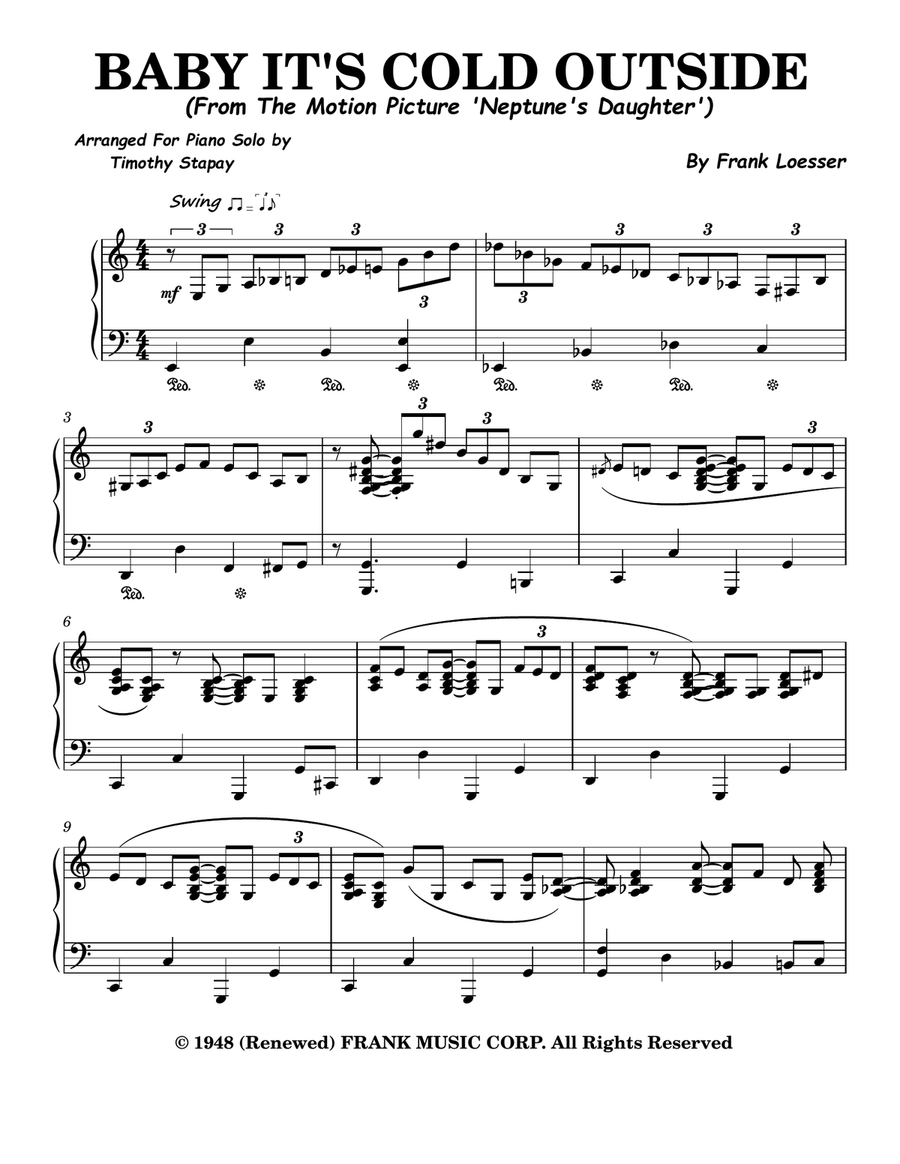 Baby, It's Cold Outside Piano Solo scores gallery preview page 1