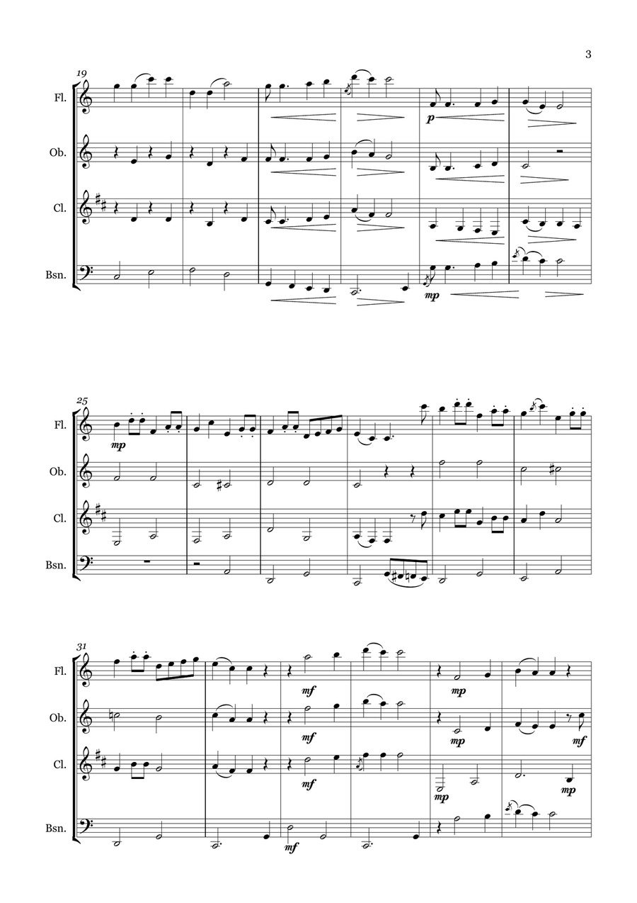 Doin' What Comes Natur'lly Woodwind Quartet scores gallery preview page 3