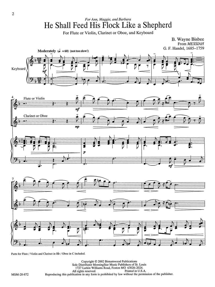 Two for Two Plus Keyboard (Downloadable) Clarinet scores gallery preview page 2