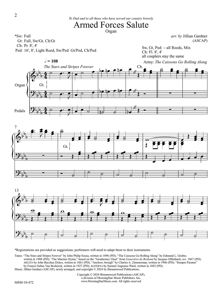 Armed Forces Salute Armed Forces Salute Organ scores gallery preview page 2
