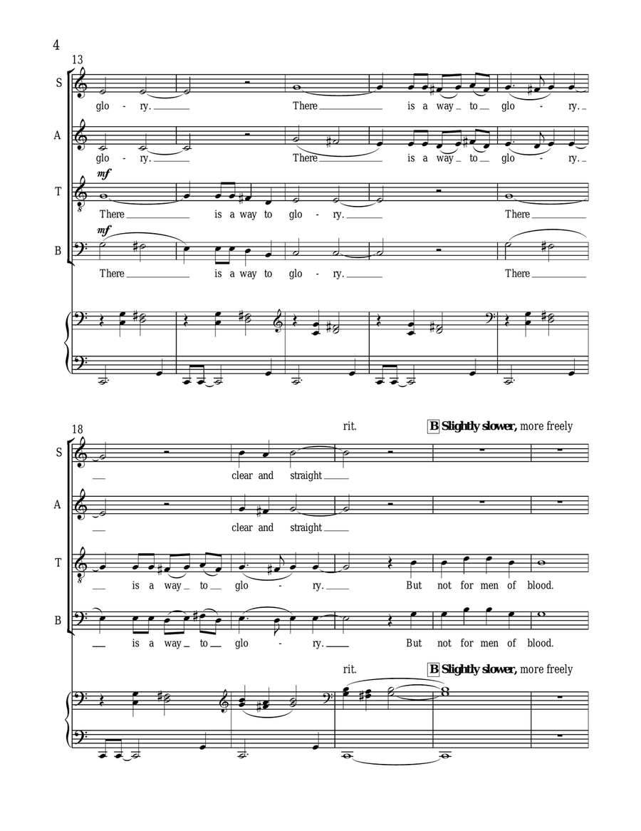 There is a Way to Glory (Downloadable Choral Score) Divisi scores gallery preview page 4