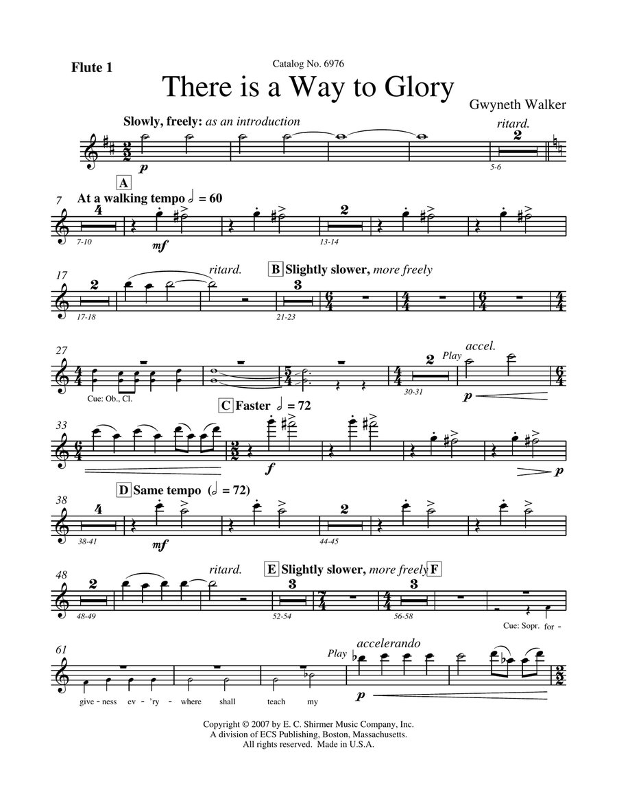 There is a Way to Glory (Downloadable Orchestral Parts) Choir scores gallery preview page 1