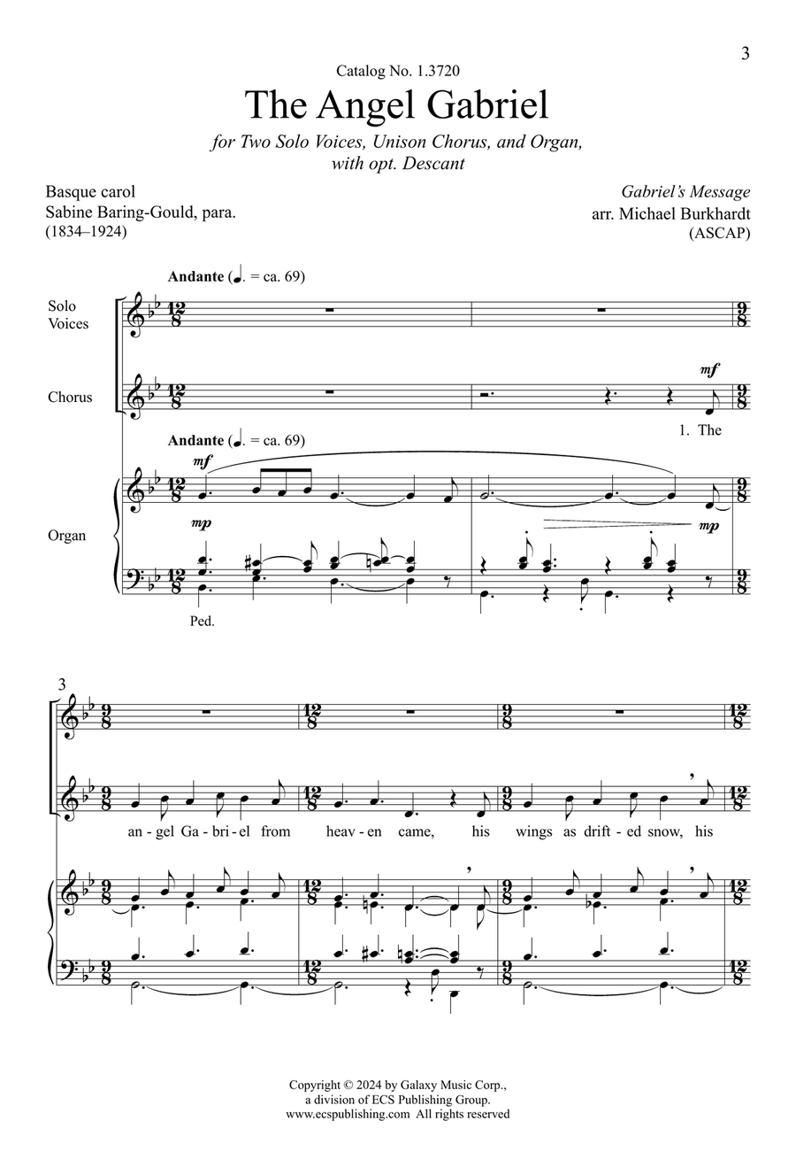 The Angel Gabriel The Angel Gabriel Unison Choir scores gallery preview page 3