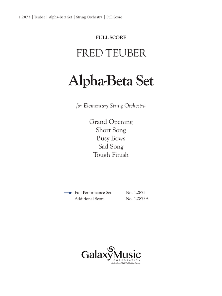 Alpha-Beta Set (Downloadable Additional Full Score) String Orchestra scores gallery preview page 1