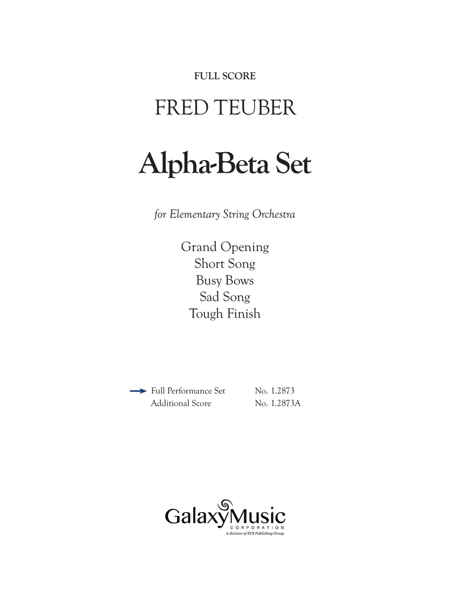 Alpha-Beta Set (Downloadable Additional Full Score) String Orchestra scores gallery preview page 3