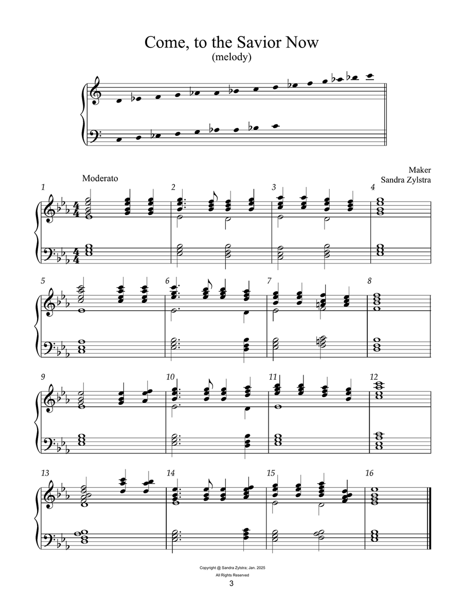 Easy Handbell Hymns -Book 3 (3 octave handbell hymns) 3-Octaves scores gallery preview page 6