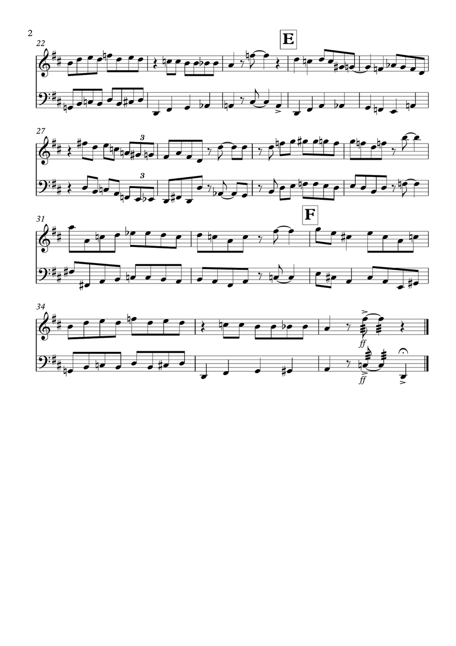 Blues Duet for Violin and Tuba Tuba scores gallery preview page 2