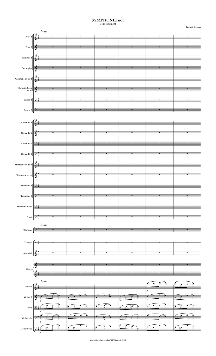 Symphonie No: 3 - 3e mouvement Full Orchestra scores gallery preview page 1