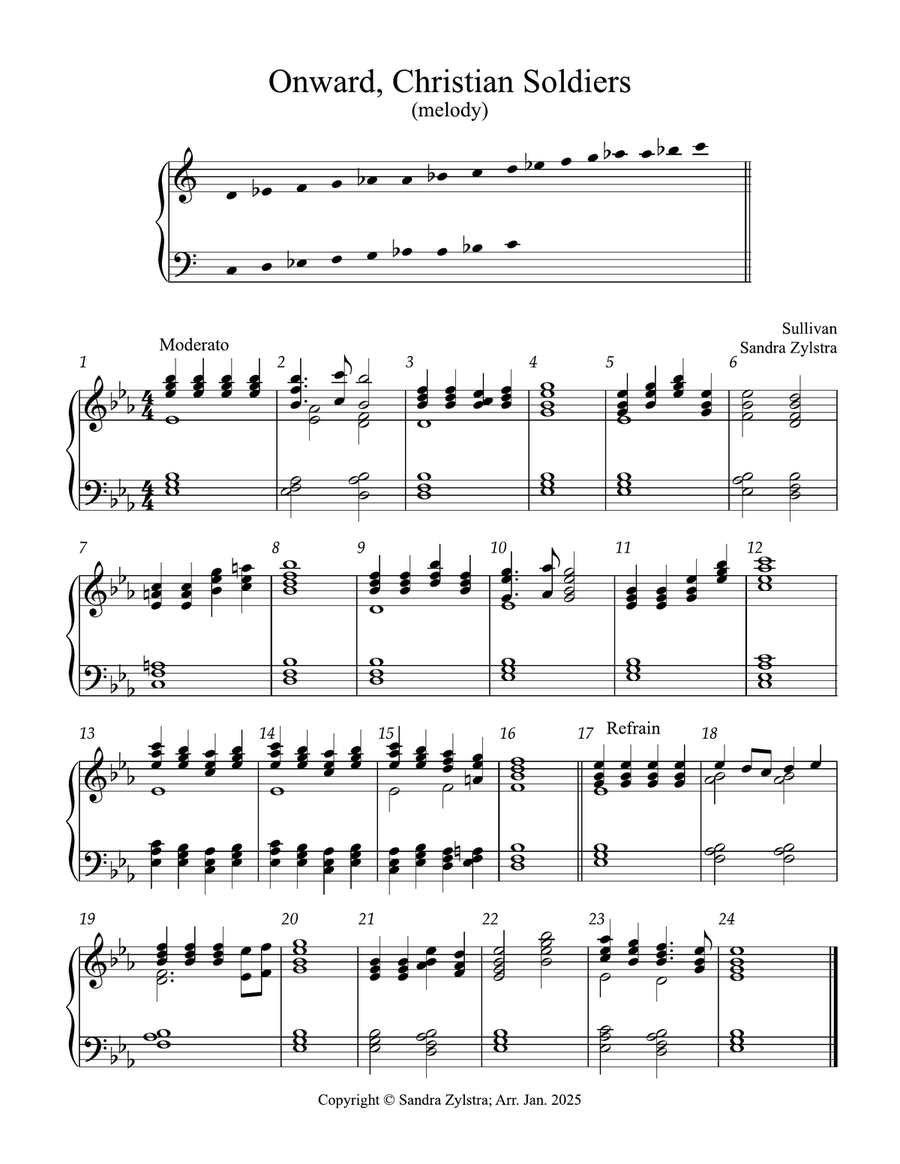 Onward, Christian Soldiers (3 octave handbells) 3-Octaves scores gallery preview page 1