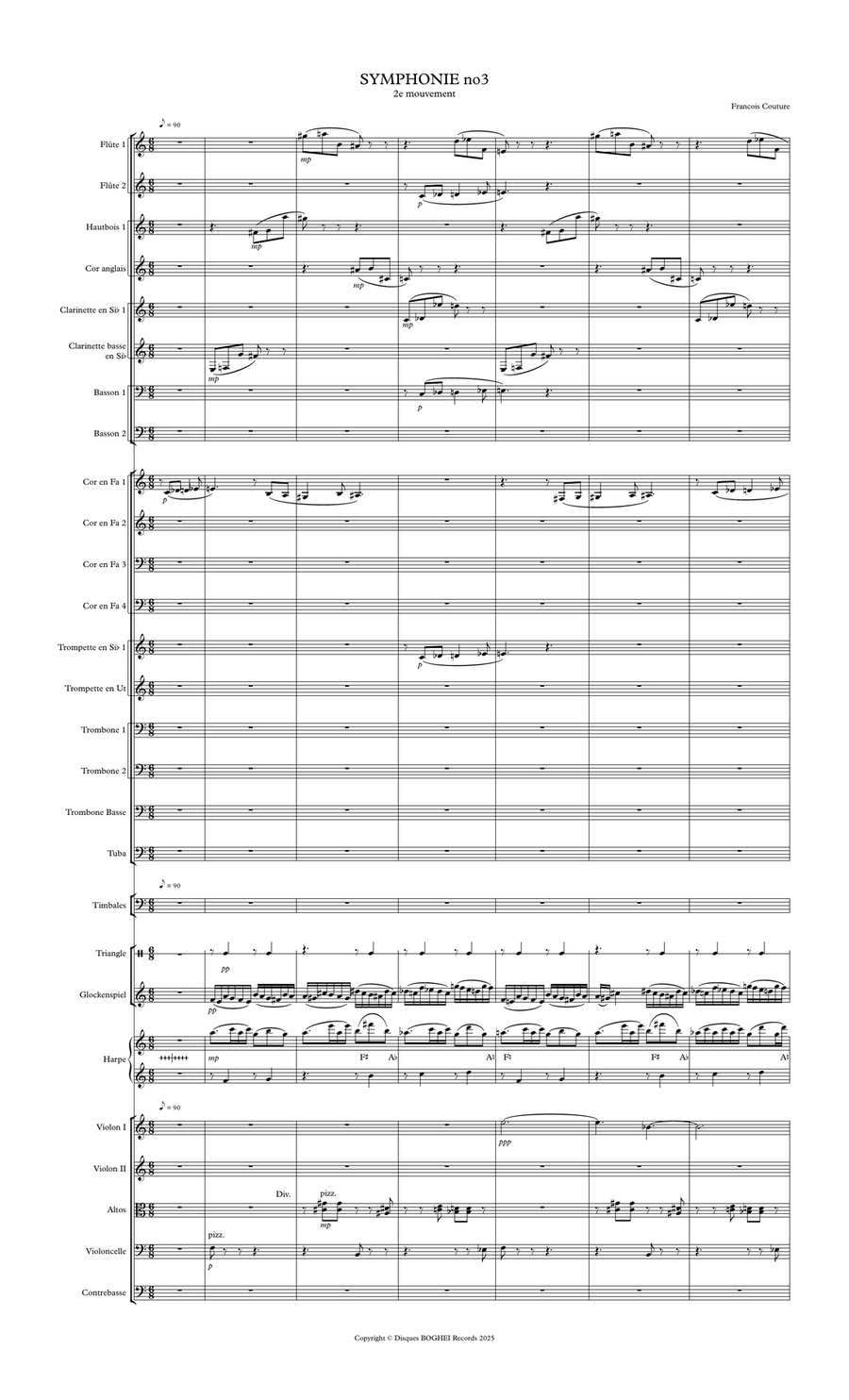 Symphonie No: 3 - 2e mouvement Full Orchestra scores gallery preview page 1