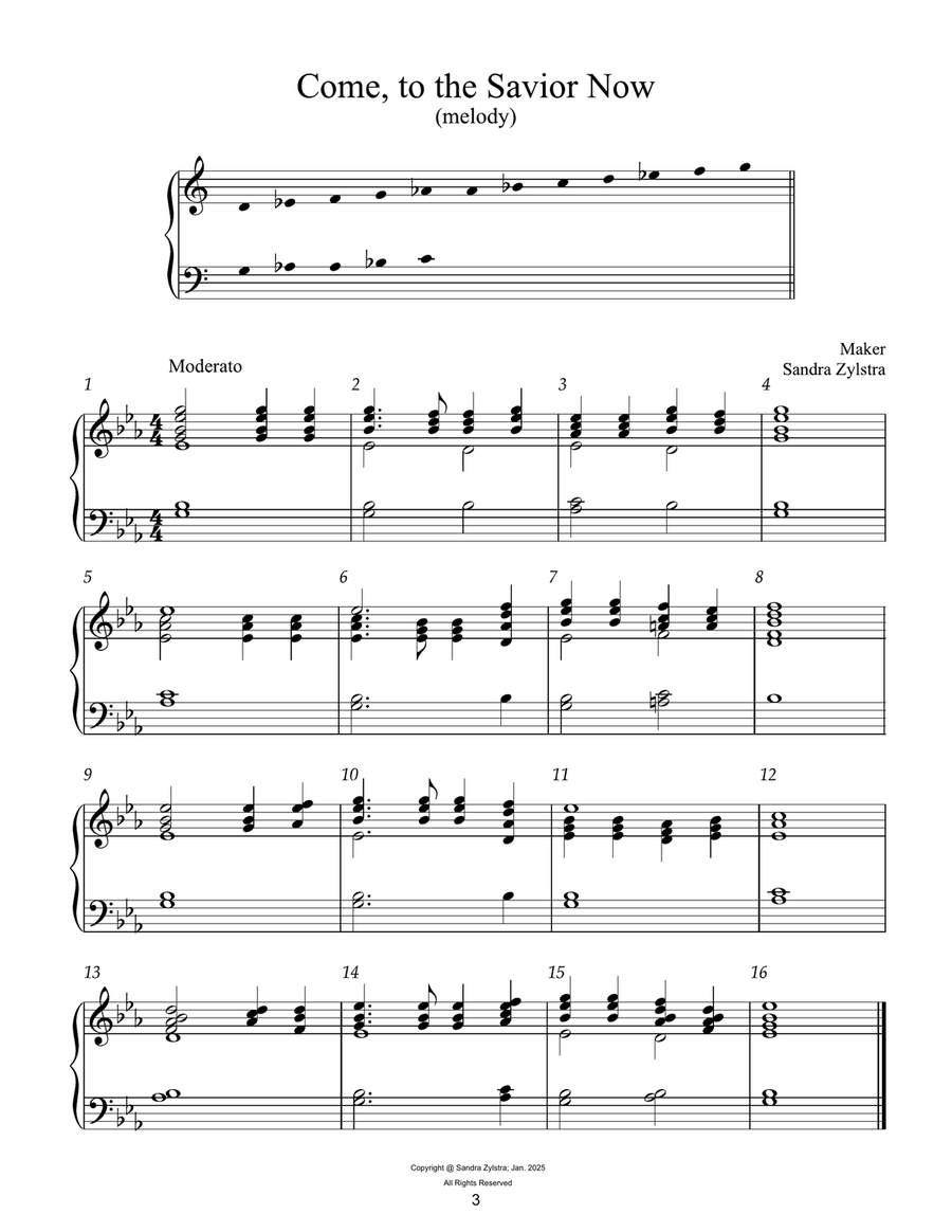 Easy Handbell Hymns -Book 3 (2 octave handbell hymns) 2-Octaves scores gallery preview page 6
