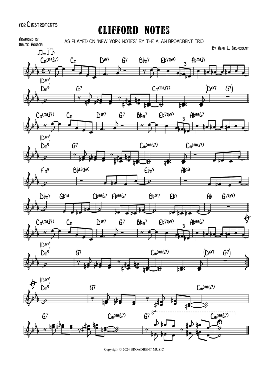 Clifford Notes Clifford Notes Piano scores gallery preview page 1