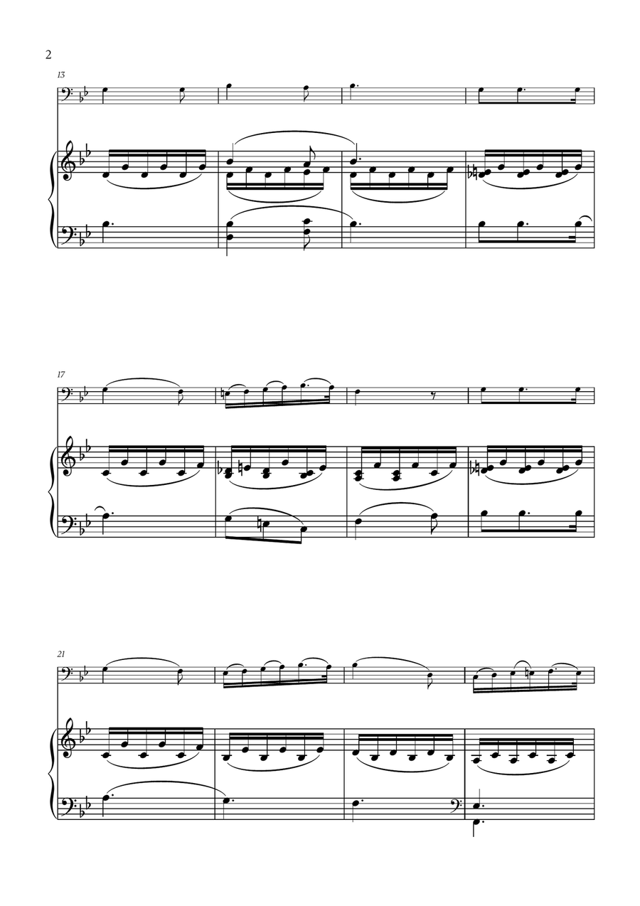 Franz Schubert - Du bist die Ruh (Bb major) for Trombone Solo Piano scores gallery preview page 2