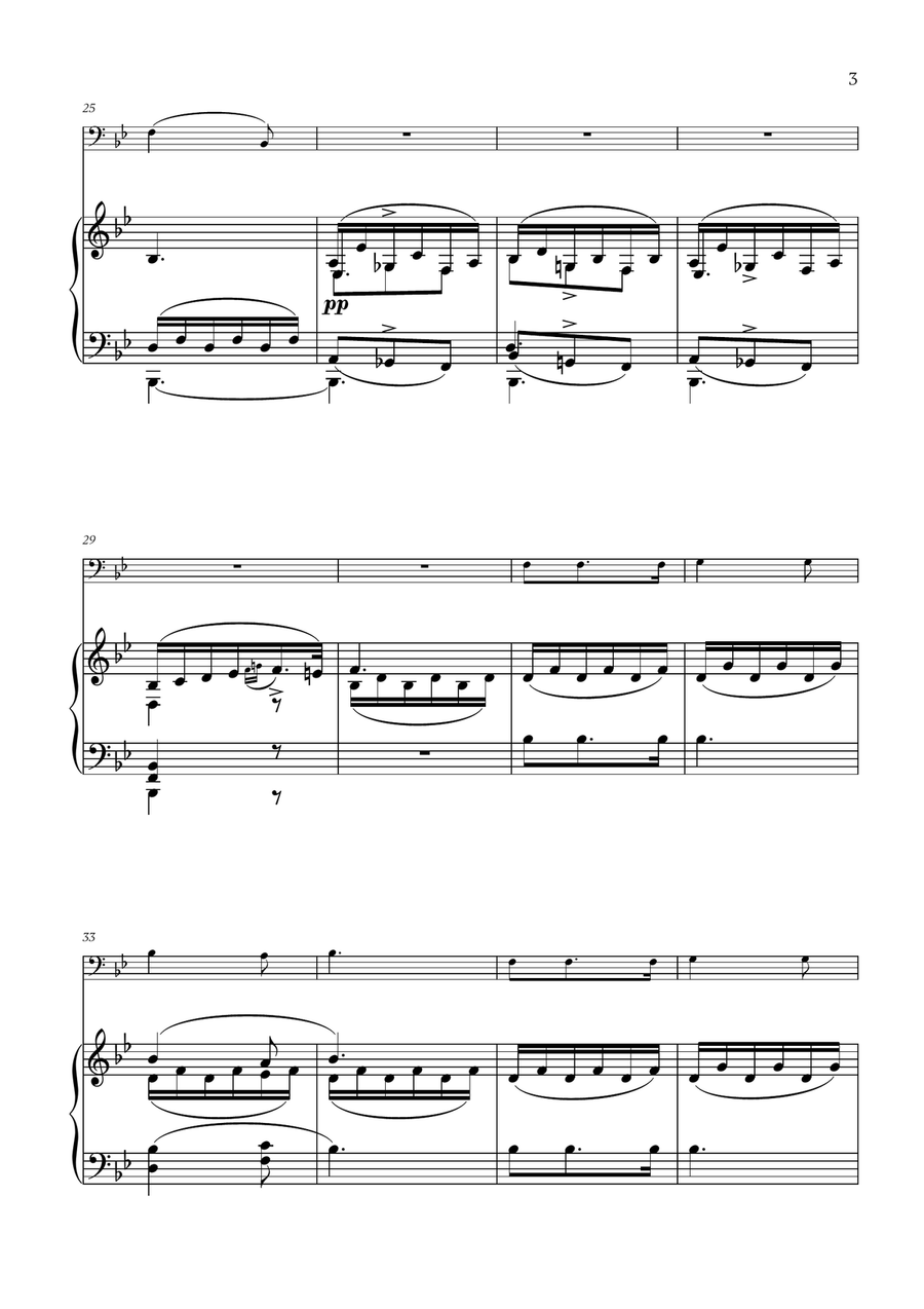 Franz Schubert - Du bist die Ruh (Bb major) for Trombone Solo Piano scores gallery preview page 3