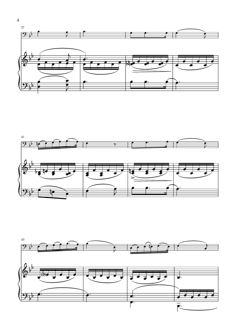 Franz Schubert - Du bist die Ruh (Bb major) for Trombone Solo Piano scores gallery preview page 4