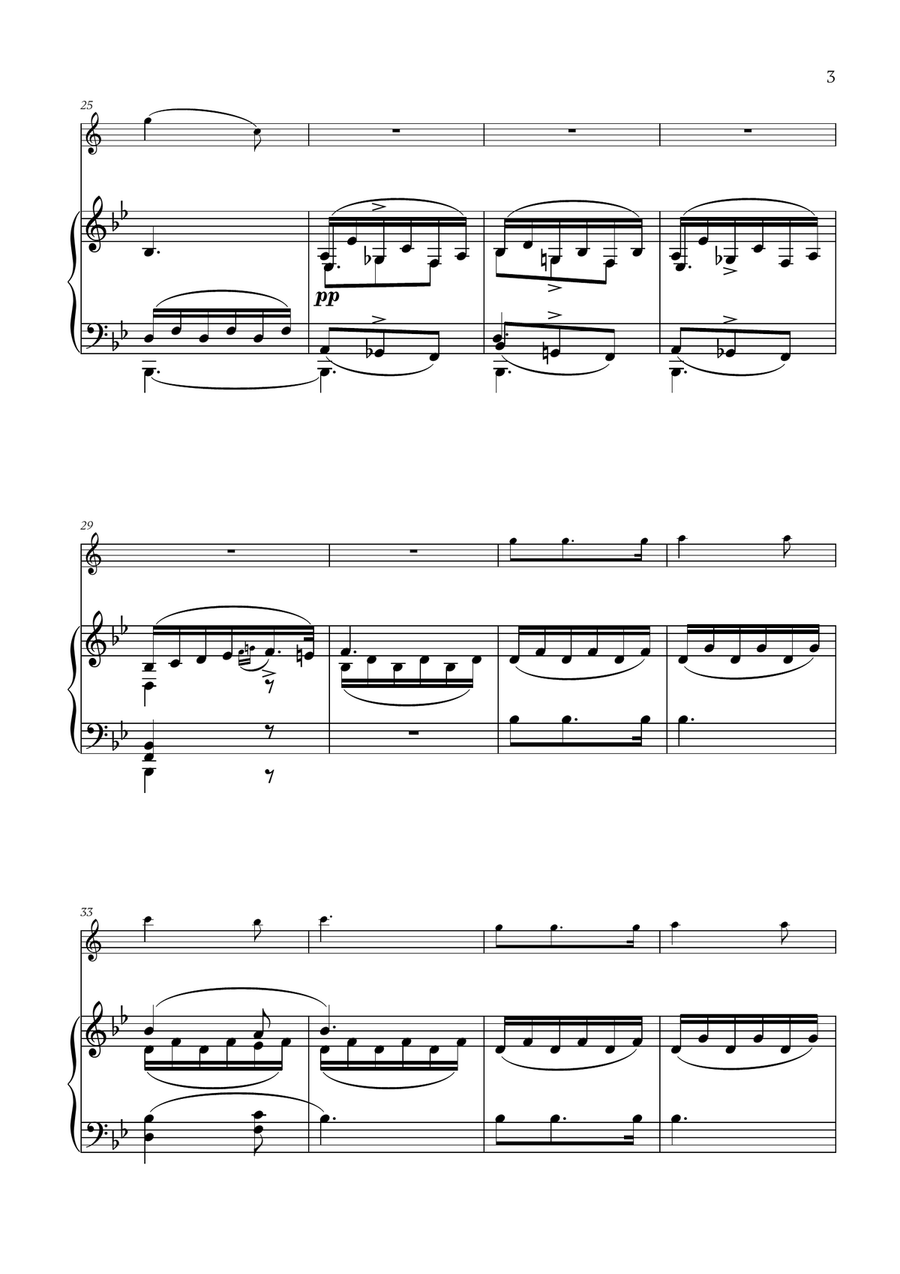 Franz Schubert - Du bist die Ruh (Bb major) for Soprano Saxophone and Piano Soprano Saxophone scores gallery preview page 3
