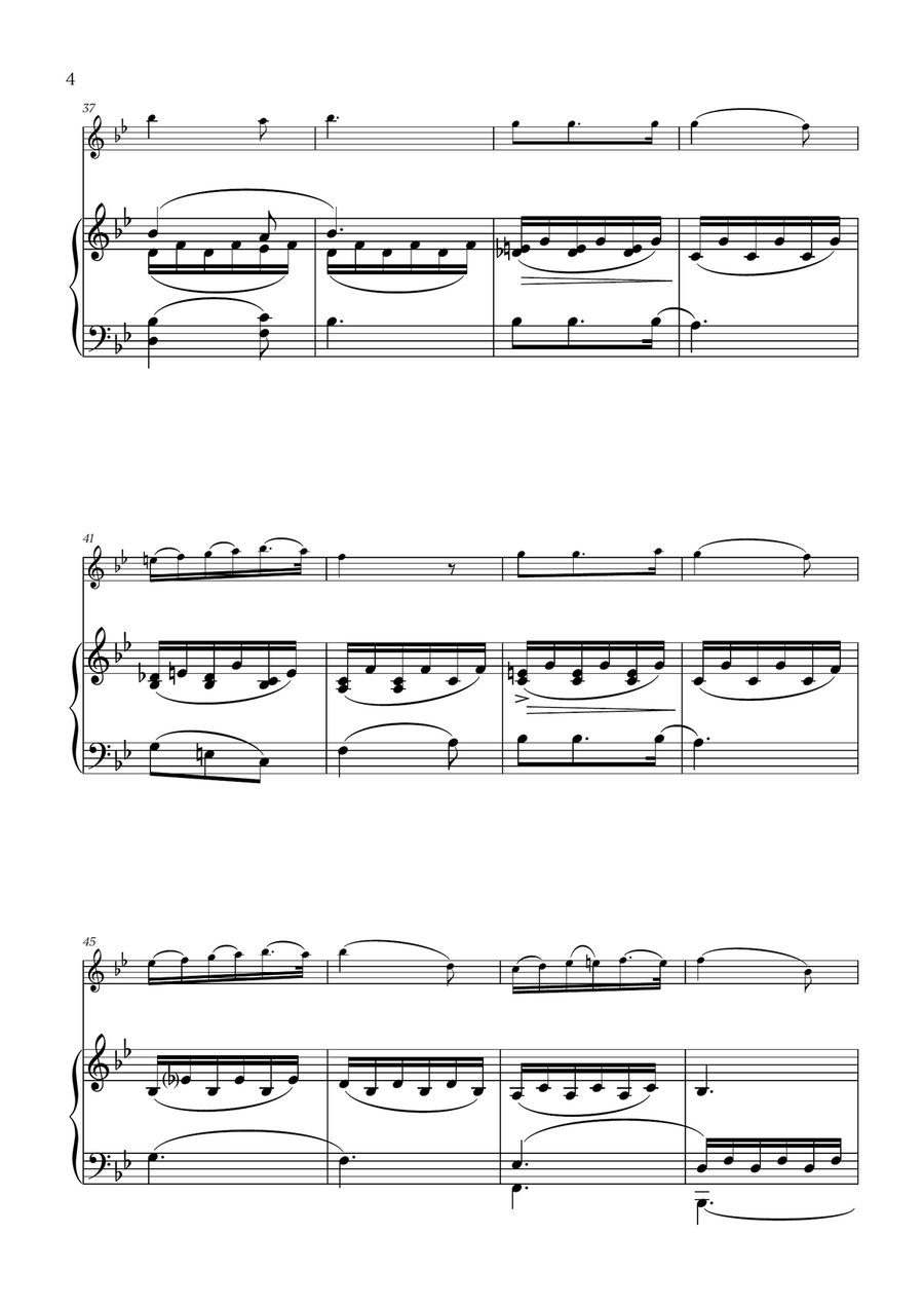 Franz Schubert - Du bist die Ruh (Bb major) for Oboe and Piano Piano scores gallery preview page 4